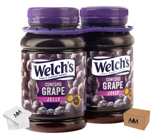 Welch’s Concord Grape Jelly 30oz, (PACK OF 2) - Concord Grape Jelly, Ideal for Breakfasts and Desserts, Gluten-Free, Sold by MARKTMATCH 2 pack